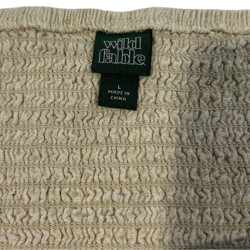 Wild Fable Linen Blend Ruched Crop Top Large - Picture 5 of 9